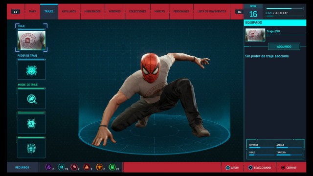 marvel spider-man suit esu ps4