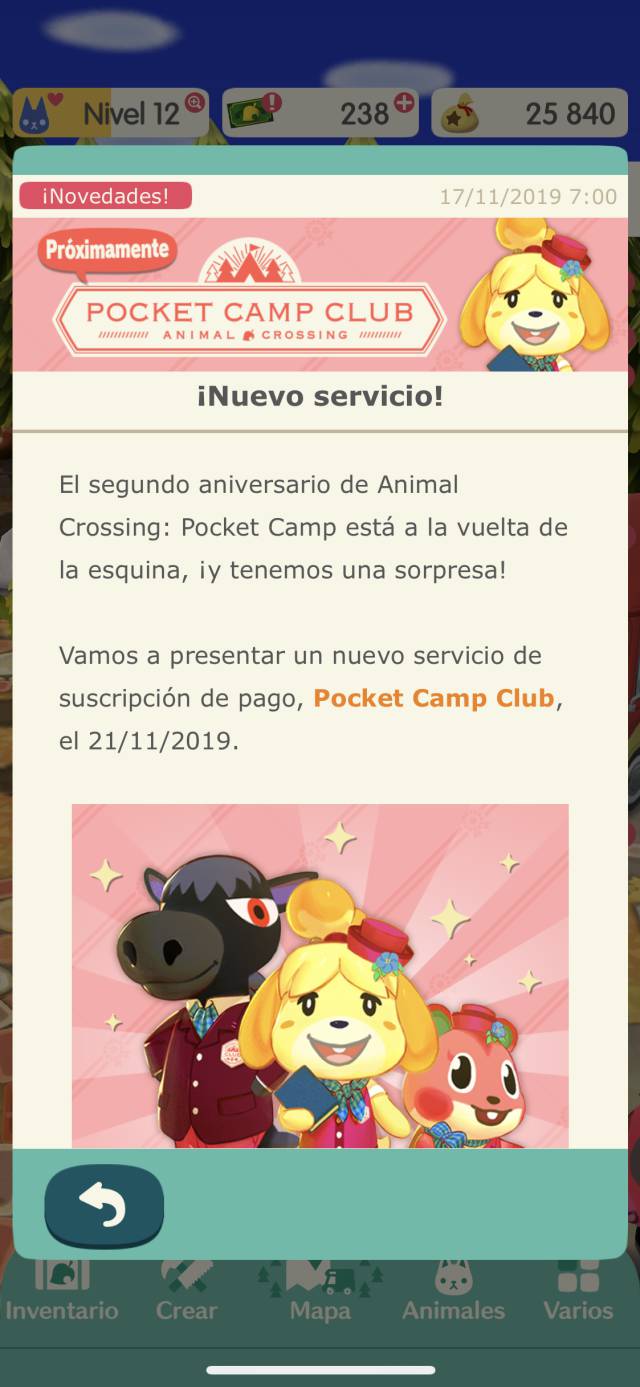 Animal Crossing Pocket Camp subscription