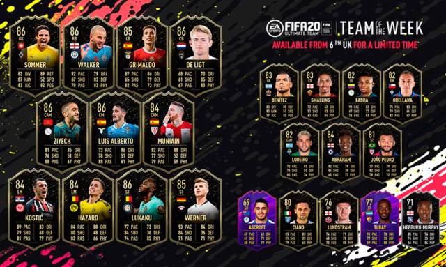 FIFA 20 TOTW 8 with Lukaku, De Ligt and Muniain now available