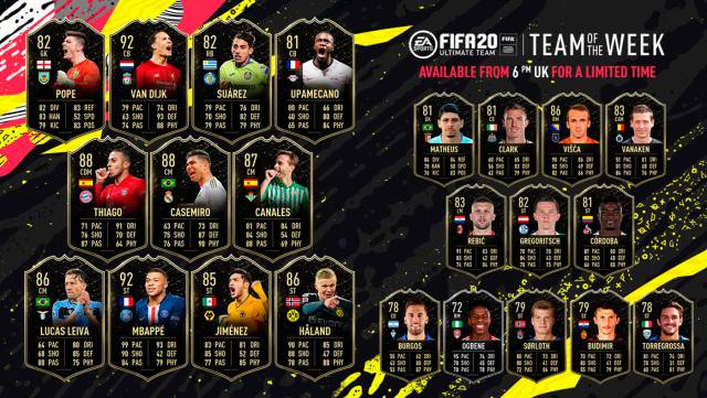 FIFA 20 TOTW 19 with Mbappé and Van Dijk now available