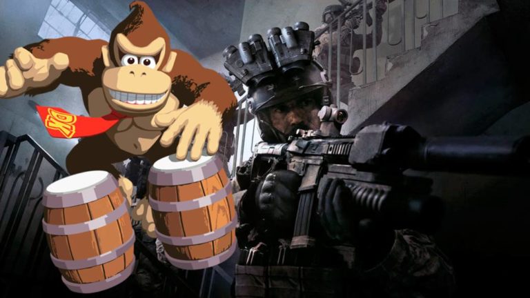 Win in Call of Duty Modern Warfare with Donkey Konga's bongos