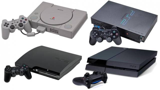 Four generations of PlayStation