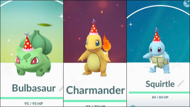Pokémon GO: how to get Bulbasaur, Charmander and Squirtle with party hat (Pokémon Day)