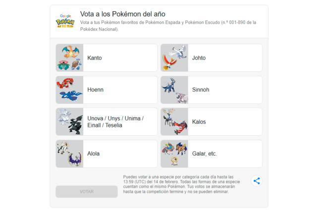 Vote for your favorite Pokémon on Google for Pokémon Day