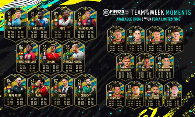 FUT FIFA 20 TOTW Moments 2 Now Available With De Bruyne, Iñaki Williams, And More