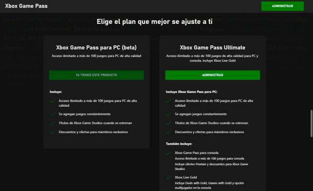xbox game pass manage subscription