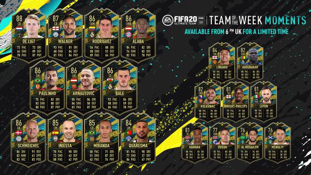 TOTW Moments of FUT FIFA 20 now available with cracks from the past