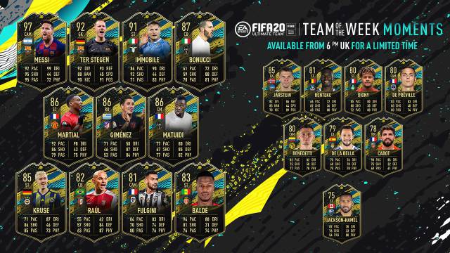 TOTW Moments 5 of FUT FIFA 20 with Messi and Ter Stegen now available