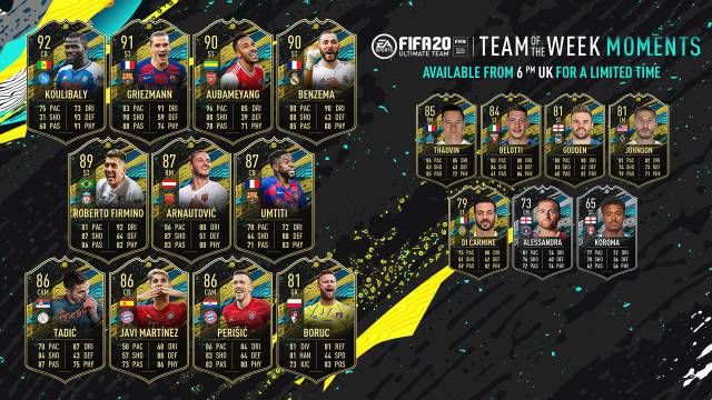 TOTW Moments 6 of FUT FIFA 20 with Griezmann, Benzema and Umtiti now available