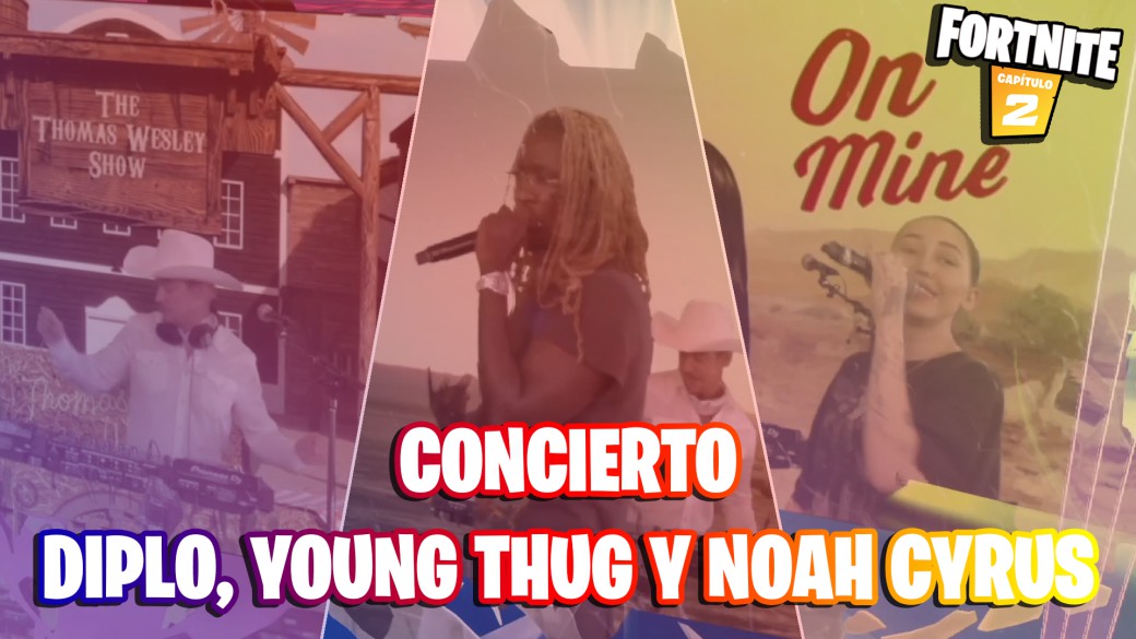 Diplo, Young Thug, and Noah Cyrus concert at Fortnite Master Party; so it has been