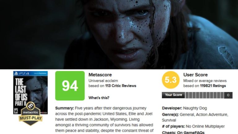 After The Last of Us Part 2, Metacritic applies changes to avoid review bombing