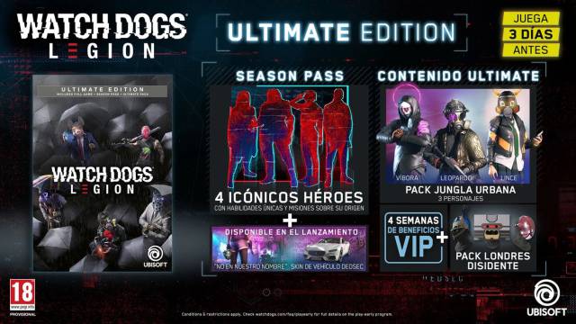 Watch Dogs Legion editions season pass prices