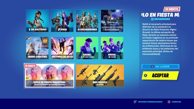 fortnite episode 2 season 3 event concert diplo higher ground