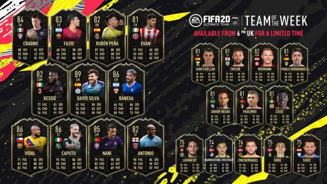 FUT FIFA 20 TOTW 41 with Arturo Vidal and David Silva now available