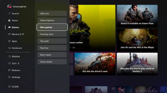 This is the new Microsoft Store on Xbox consoles: first look and features
