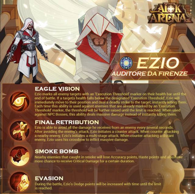 Ezio Assassin's Creed AFK Arena