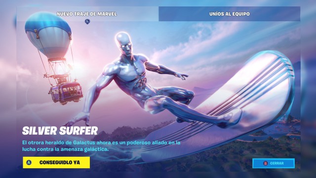 fortnite episode 2 season 2 skin silver surfer