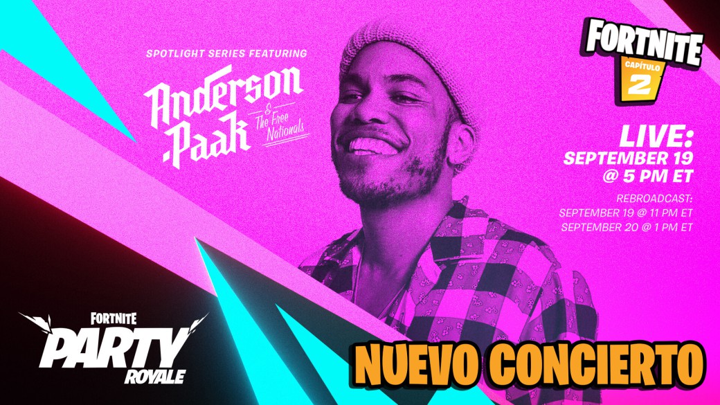 Spotlight concerts at Fortnite Master Party: Anderson Paak announced