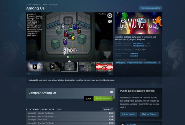Among Us download PC Steam price skins pets mobile iOS Android