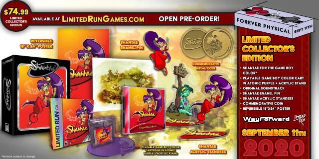 This is the Shantae editions of Game Boy Color from Limited Run: date and extras