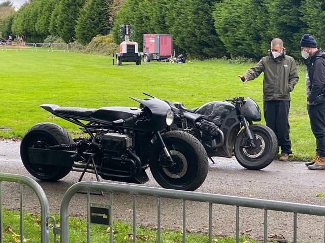The Batman: the Bat-suit and the Bat-motorcycle in great ...
