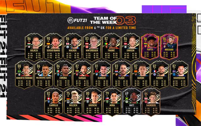 FUT FIFA 21 TOTW 3 with Sergio Ramos and Roberto Firmino now available