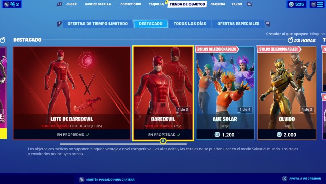 fortnite chapter 2 season 4 skin daredevil price contents