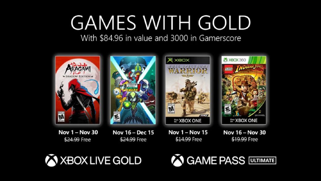 These are the free games with Gold for Xbox One in November 2020
