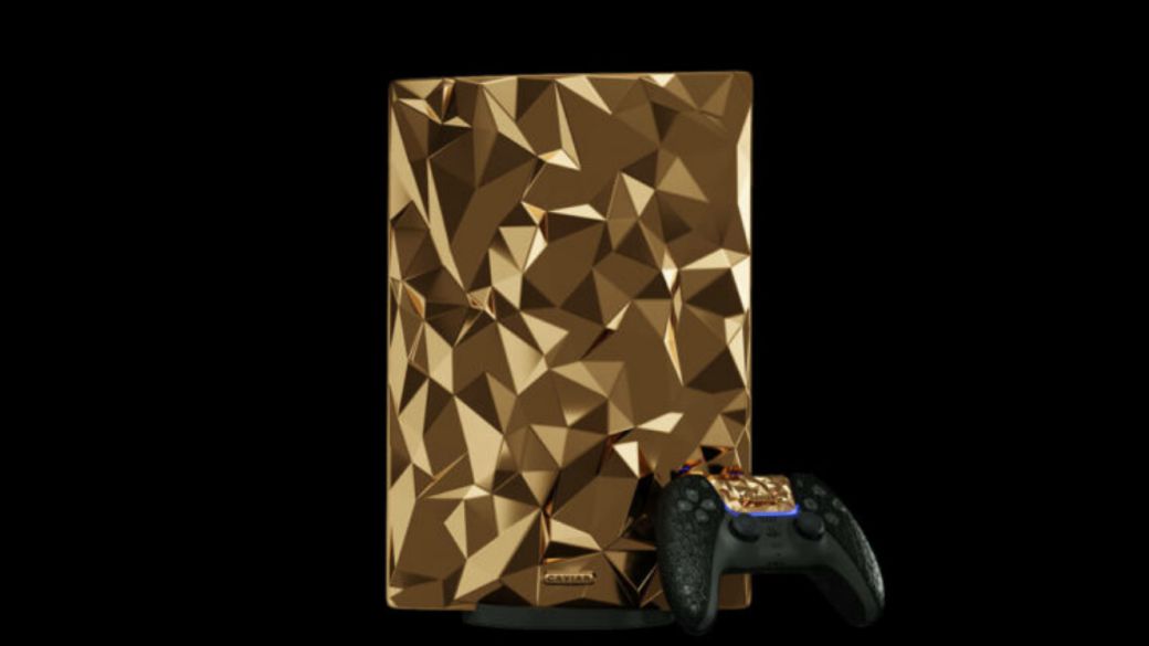 PS5 Golden Rock: a gold-plated console with alligator skin controllers