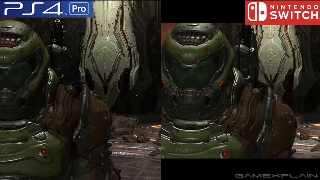 DOOM Eternal comparison on Nintendo Switch vs PS4 Pro: graphical differences