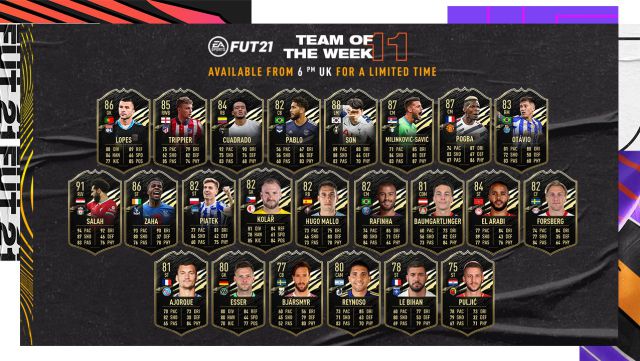 FUT FIFA 21 TOTW 11 Featuring Salah, Son and Pogba Now Available