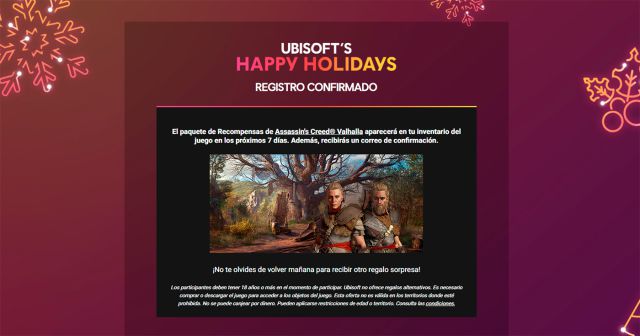 Ubisoft kicks off the Happy Holidays promotion with daily gifts from December 14 to 18