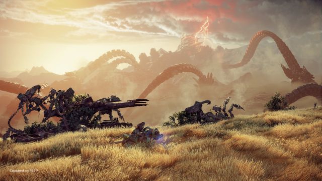 Horizon Forbidden West story scenarios machines release date PS4 PS5 Guerrilla Games