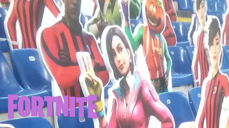 Fortnite characters filled the stands during the A.C. match. Milan against Atalanta