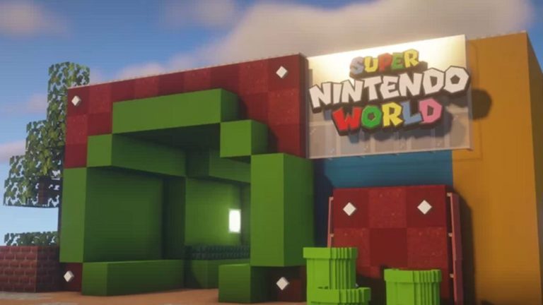 Super Nintendo World can be visited in Minecraft