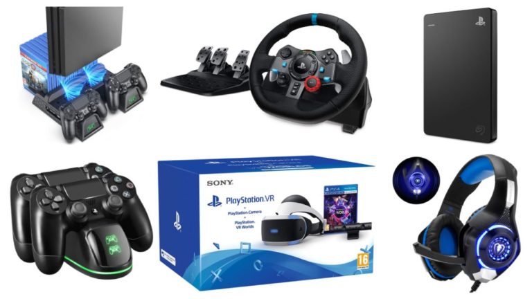 Equip your PlayStation with the best accessories: headphones, controller chargers, hard drives ...