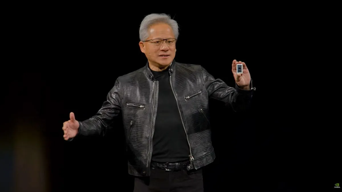 Jensen Huang revealing Nvidia RTX Spark