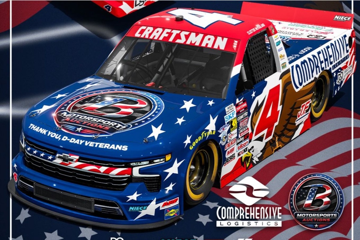 Cleetus McFarland debuts patriotic bald‑eagle livery for Michigan NASCAR Truck debut