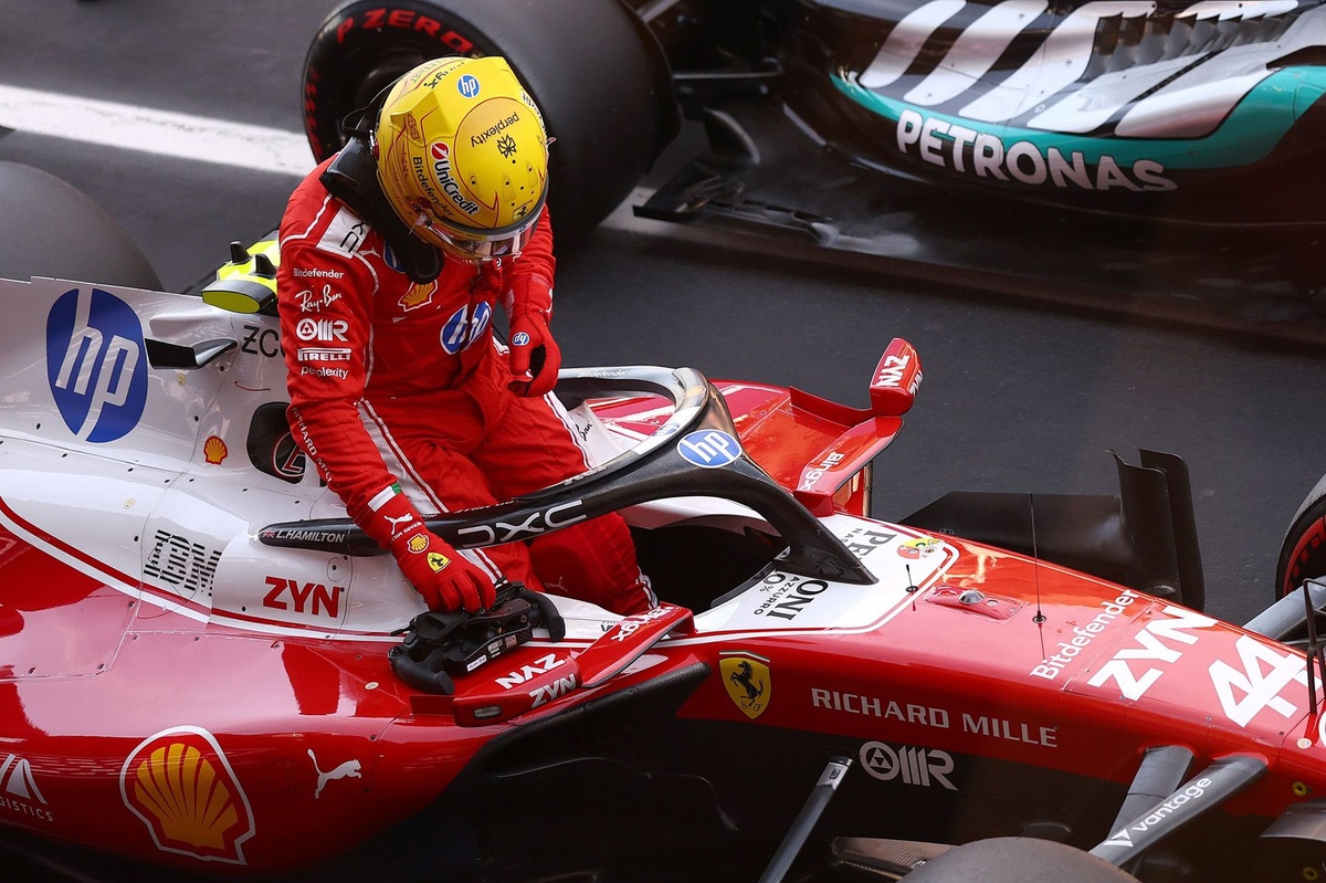 Lewis Hamilton thanks fans for helping him win his first Ferrari Grand Prix, emotional