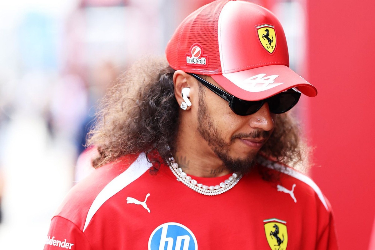 Lewis Hamilton spotted behind the wheel of a rare Ferrari at Fiorano.
