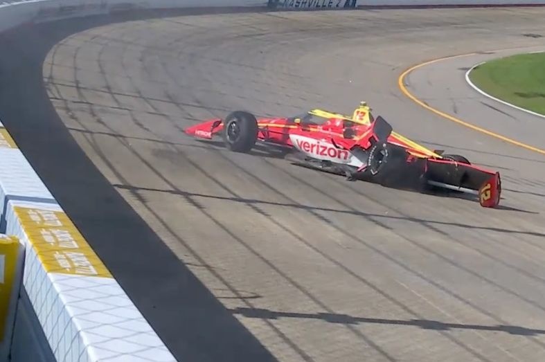 David Malukas Sprints into Trouble with Hard Crash in Nashville IndyCar Practice
