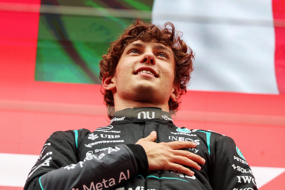 Kimi Antonelli’s champagne bottle shoutout earns fan love after winning the F1 Belgian GP