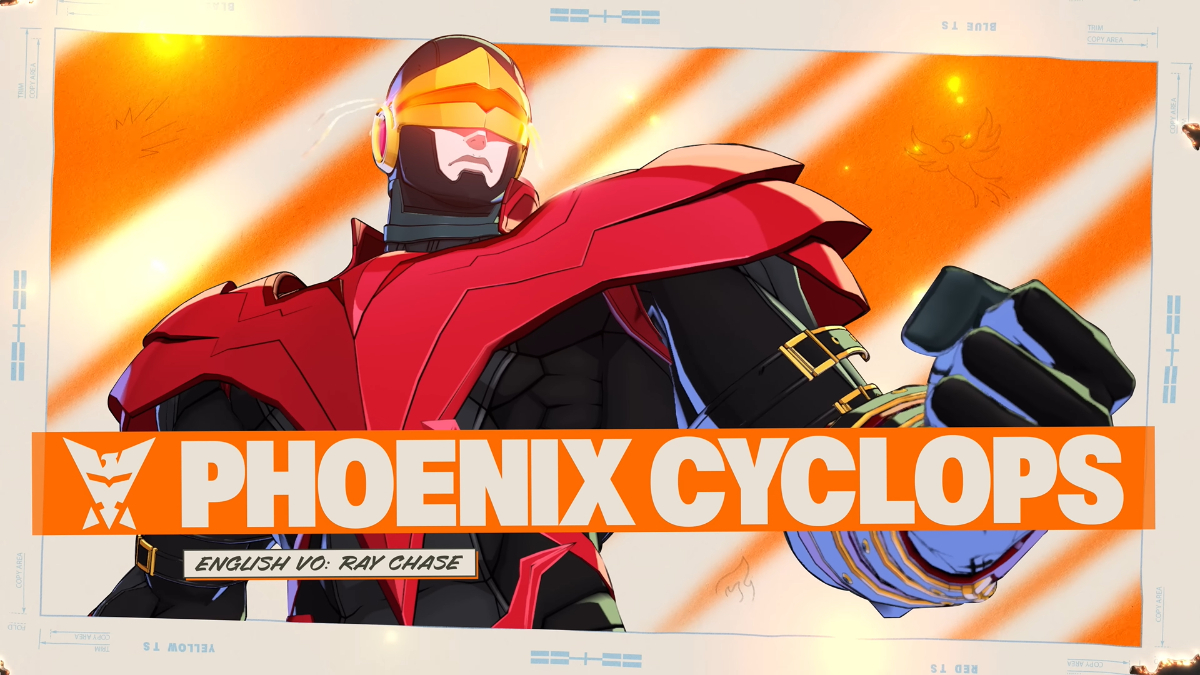 Marvel Tokon Fighting Souls image featuring Phoenix Cyclops on a fiery background.