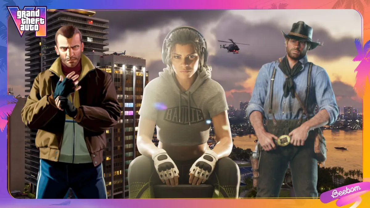 Lucia, Arthur, and Niko in Vice City