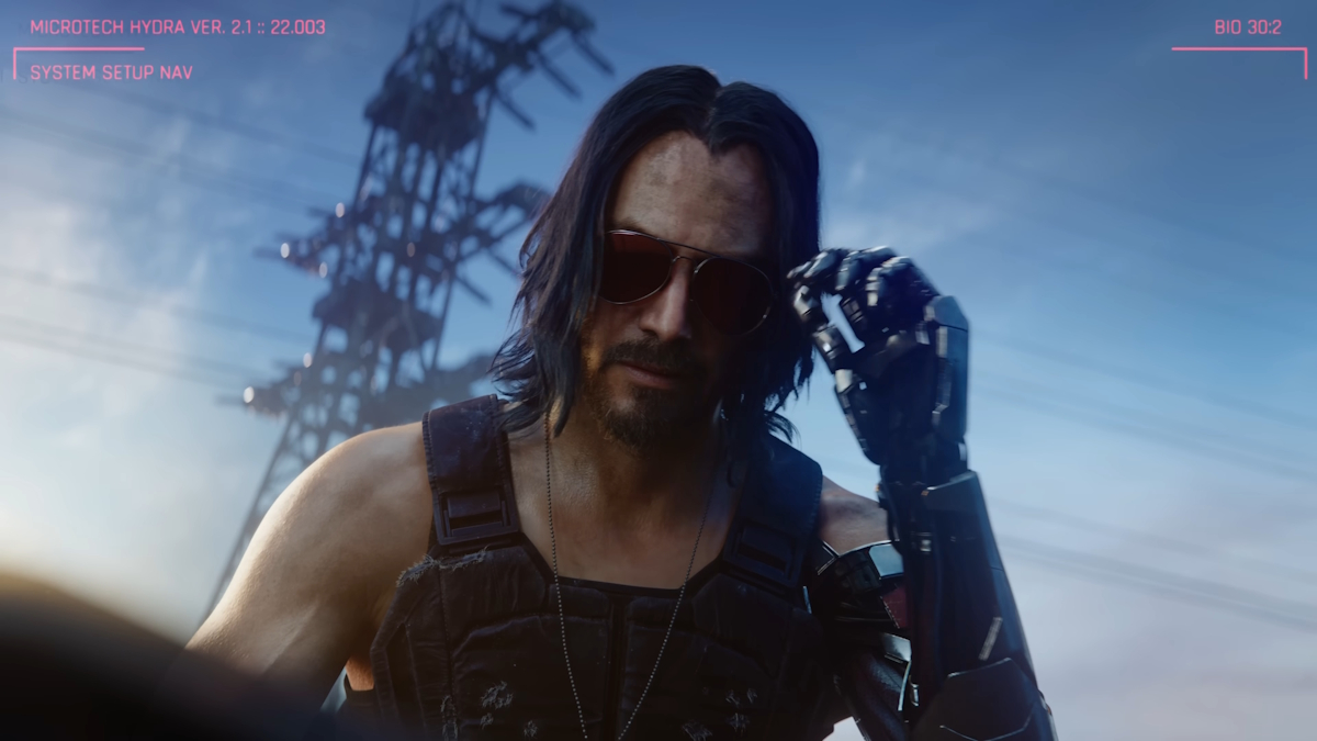Johnny Silverhand in Cyberpunk 2077 game